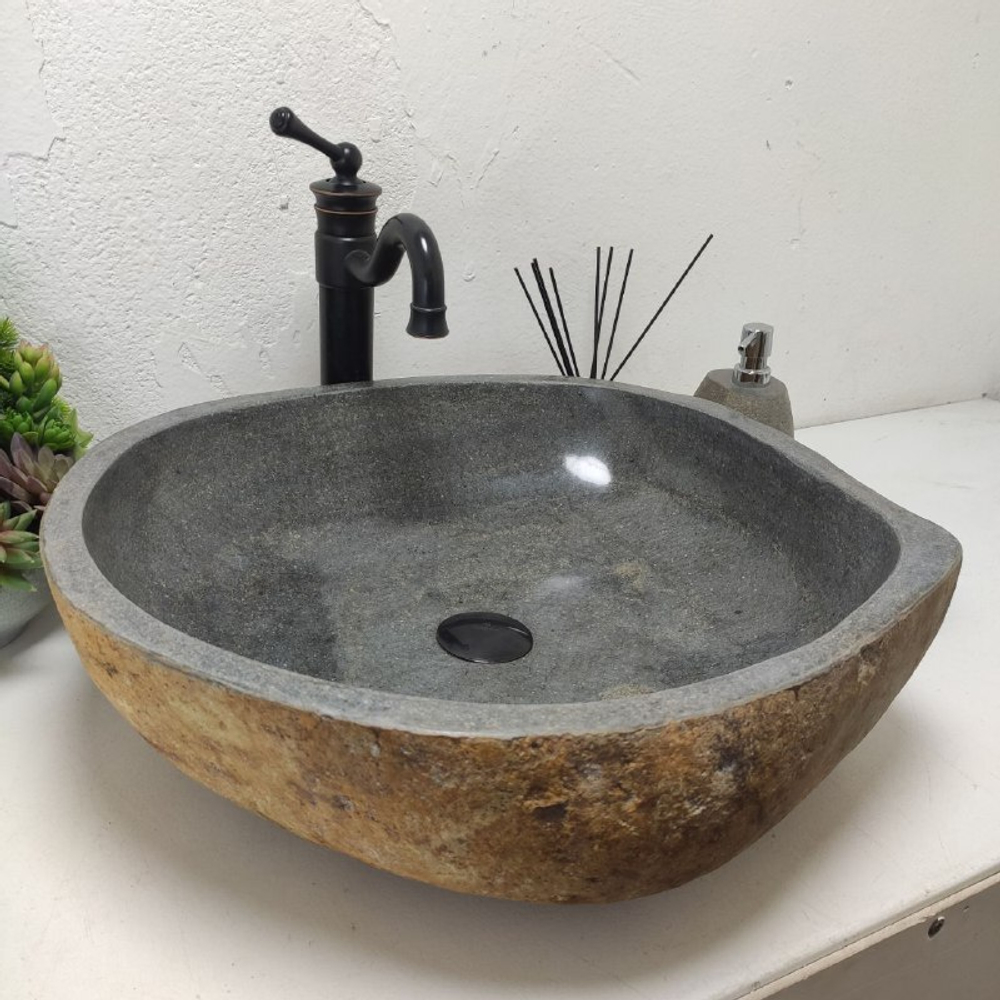 Раковина из речного камня RS-62044 (54*51*16)