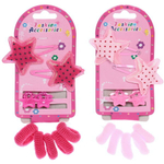 Аксессуары для волос детские «Little Lady- Звездочки», 3 цвета, (2 краба, 5 резинок, 2 заколки), 8*17,5 см