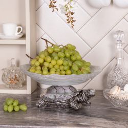 Фруктовница-конфетница Черепаха Серебро