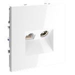 Розетка телевизионная встраиваемая VOLTUM S70 TV+RJ45 кат. 6, (белый глянцевый)