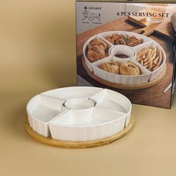 Lenardi 142-159 Менажница 29см BAMBOO на подставке в под.уп.(х12)