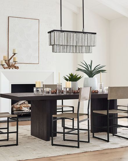 Черная прямоугольная люстра «Авиано»