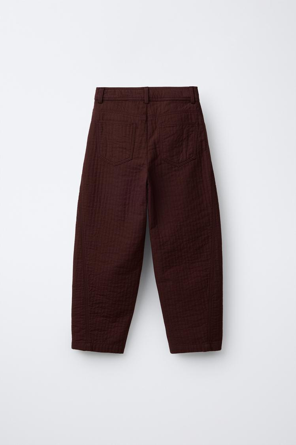 ZARA БРЮКИ BARREL, ВИННЫЙ