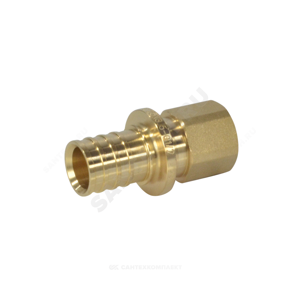Муфта для PE-X труб аксиальная латунь Дн 20х1/2" ВР РОС