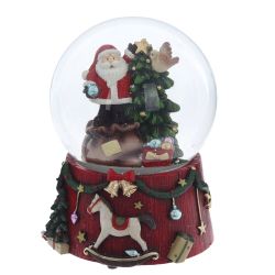 GAEM Фигурка декоративная "Дед Мороз" в стекл шаре (ключ,муз), L10 W10 H14 см