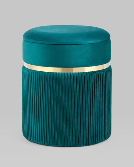 Пуф Миранда с ящиком велюр бирюзовый