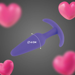 Фиолетовая анальная пробка с ограничителем - 13,5 см. (Цвет: фиолетовый)