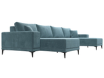 Диван П-образный Льюес, Бирюзовый, Велюр, 122410