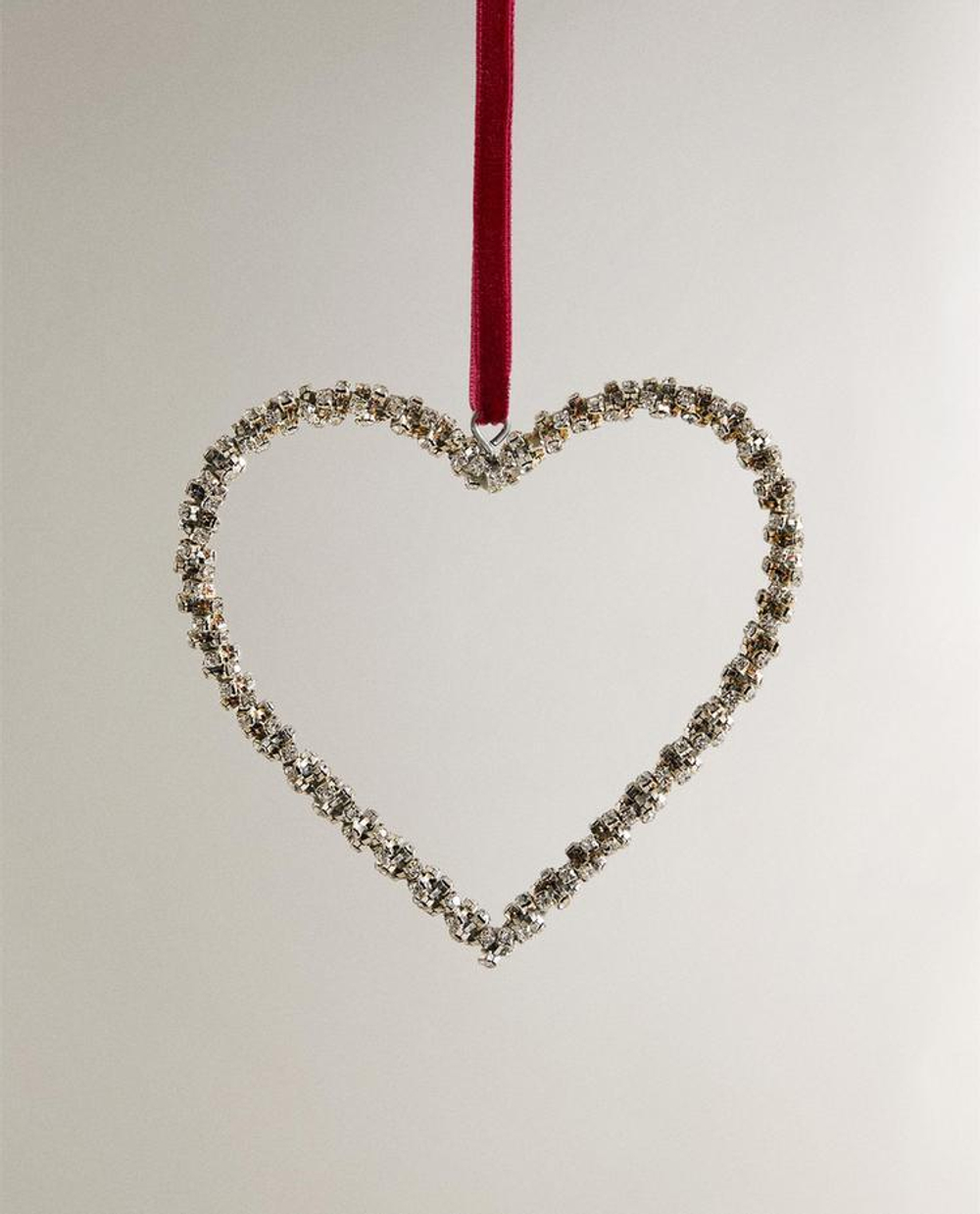 ZARA HOME ФАКТУРНОЕ ЕЛОЧНОЕ УКРАШЕНИЕ «СЕРДЕЧКО», СЕРЕБРЯНЫЙ