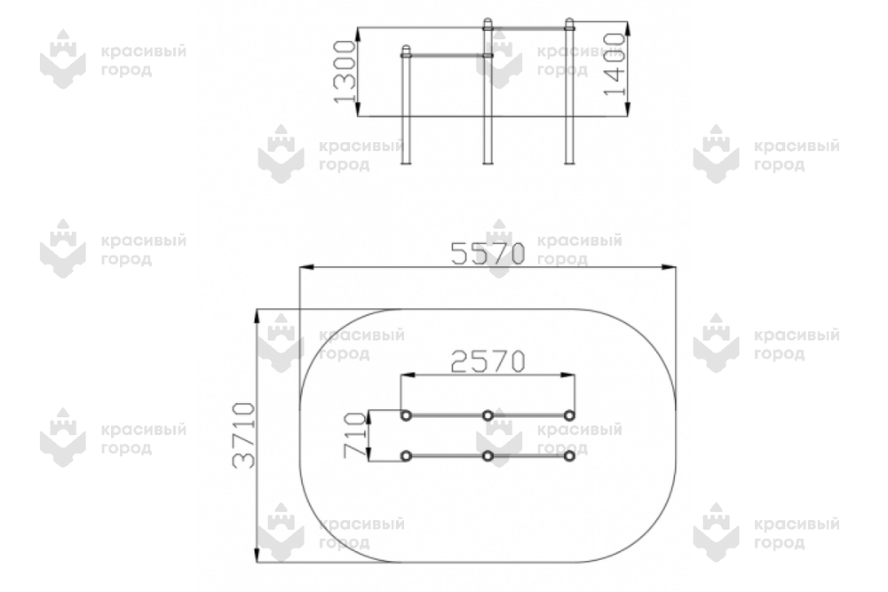 Воркаут Брусья для отжимания двойные разноуровневые