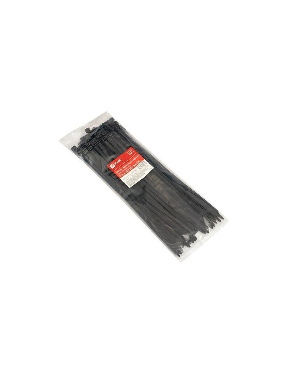 Хомут кабельный 7.2х350 нейл. черн. (уп.100шт) EKF plc-cb-7.2x350
