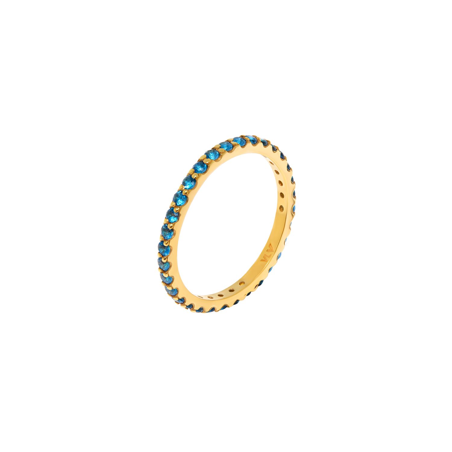 Кольцо Pave Tiny Ring - Gold Blue
