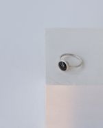 Кольцо матовое с черным ониксом