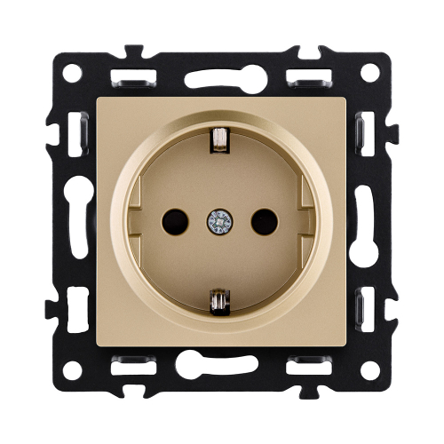 Розетка штепсельная SCHUKO 16A/250 В, золотой Kollinger Asthetik AS-014GD