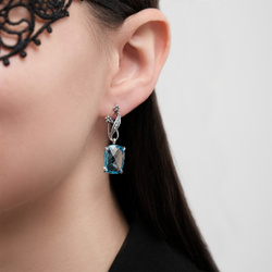 "Регина" серьги в серебряном покрытии из коллекции "Kaleidoscope" от Jenavi  с английским замком