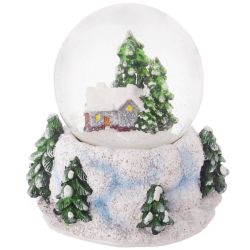 GAEM Фигурка декор в стекл шаре "Домик/Олень", D 6.5 см, L9 W8 H9 см, 3в.