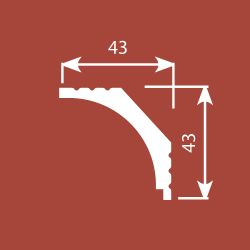 Карниз Ecopolymer, 43x43 мм