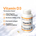 California Gold Nutrition, витамин D3, 125 мкг (5000 МЕ), 90 капсул из рыбьего желатина