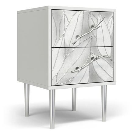Тумба Арт Стайл с 2-мя ящиками Айс Античное серебро