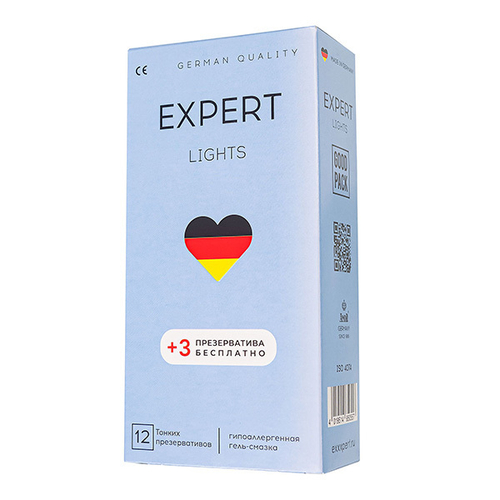 Ультратонкие презервативы Expert Lights 12шт (+3 в подарок)