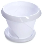 Кашпо для цветов пластиковое 5,4л d-27см «Флориана» с поддоном белый 387БEЛ