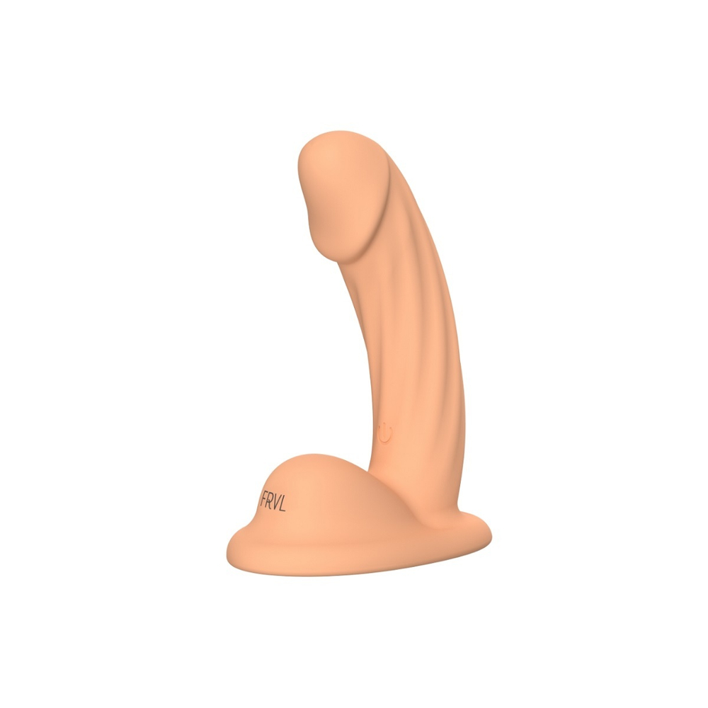 Вибратор с двойной стимуляцией и присоской Mikki телесный 13 см