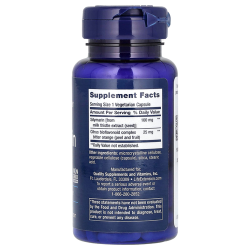 Life Extension, Силимарин, 100 мг, 90 вегетарианских капсул