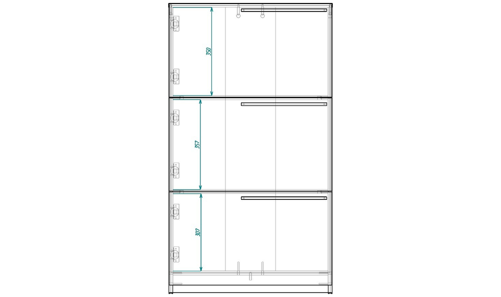 Обувница Лорена Пакс-3 Кашемир 5981 BS 65*30*115 см, Бежевый   Фиеста