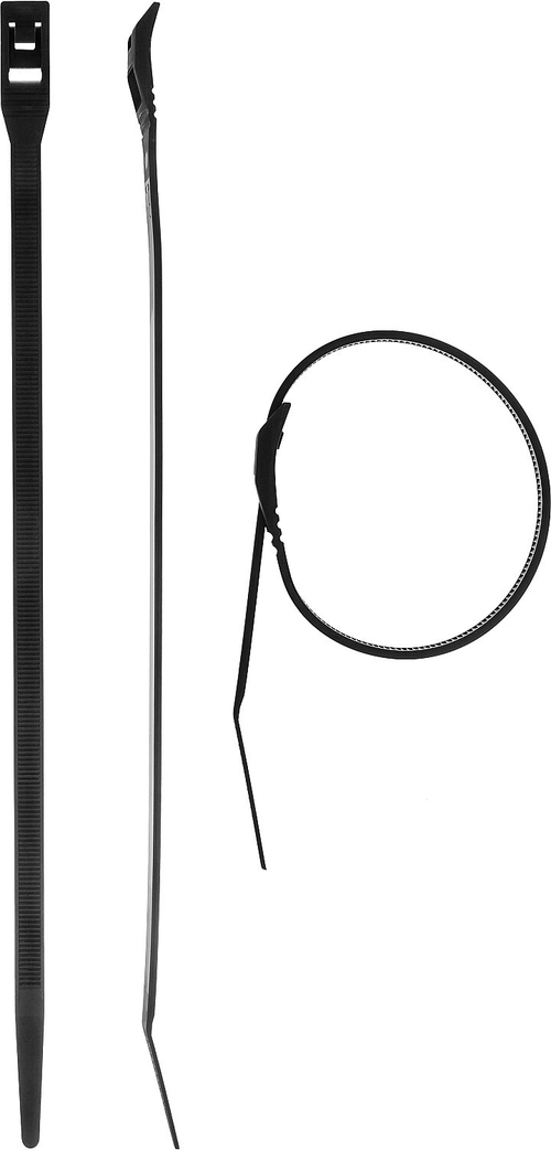 Кабельные стяжки черные КОБРА, с плоским замком, 7.6 х 370 мм, 10 шт, нейлоновые, ЗУБР Профессионал