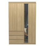 Шкаф распашной Варма Стор 144 с зеркалом, 222*144*57 см, скандинавский дуб