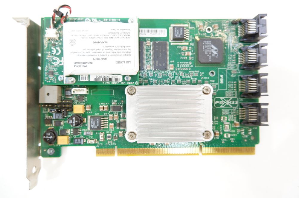 Контроллер LSi Logic MegaRAID SCSI 320-1 LP, 1 ch, 64MB, PCI 64bit 66MHz, Low profile back plainP5201012 LSI00107