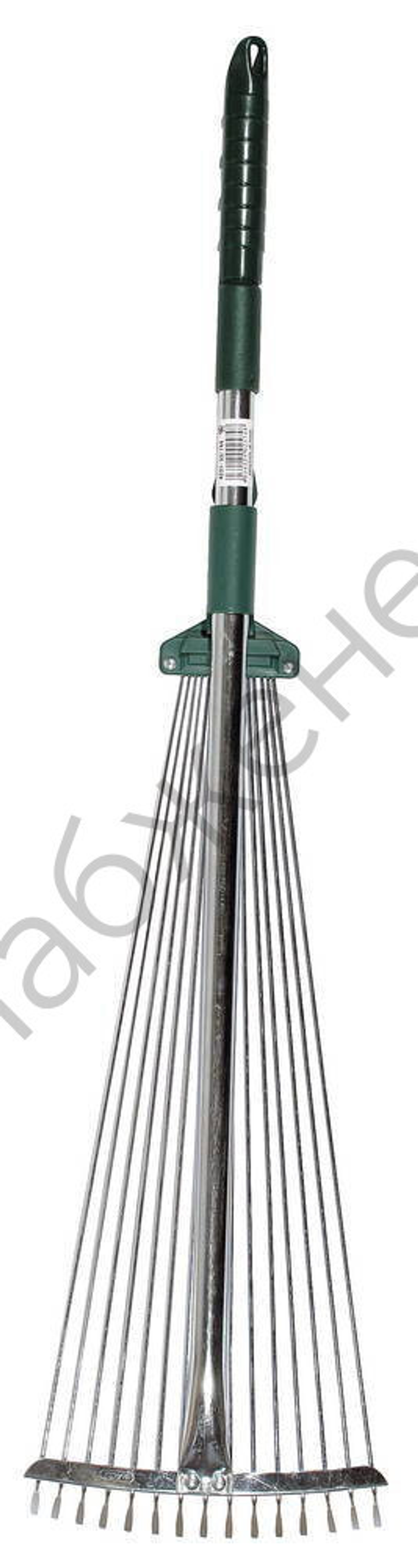 RACO R744, длина 790-1240 мм, ширина 175-550 мм, с телескопическим черенком, 15 зубцов, регулируемые веерные грабли (4231-53/744)