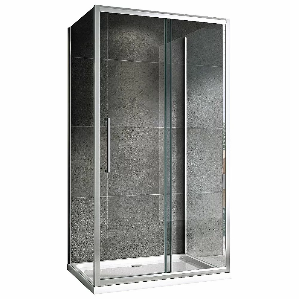 Душевой уголок ABBER Schwarzer Diamant 100х50 AG30100H-S50-S50 стекло прозрачное/профиль хром