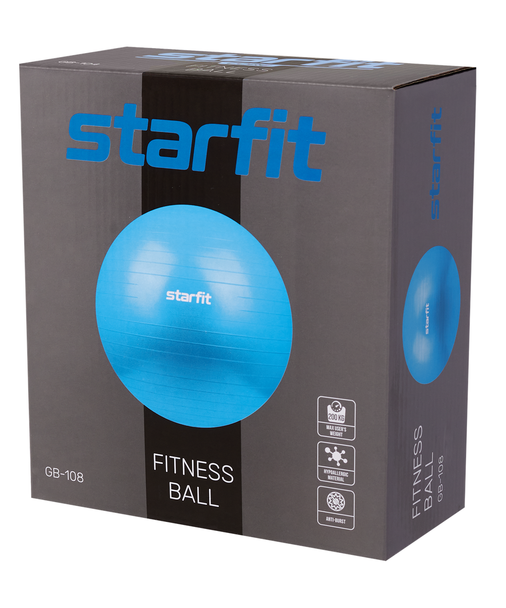 Фитбол GB-108 антивзрыв, 1500 гр, тепло-серый пастель, 85 см