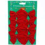 Бант на ёлку «Красный Бархат» 6,5см (набор 8 шт)