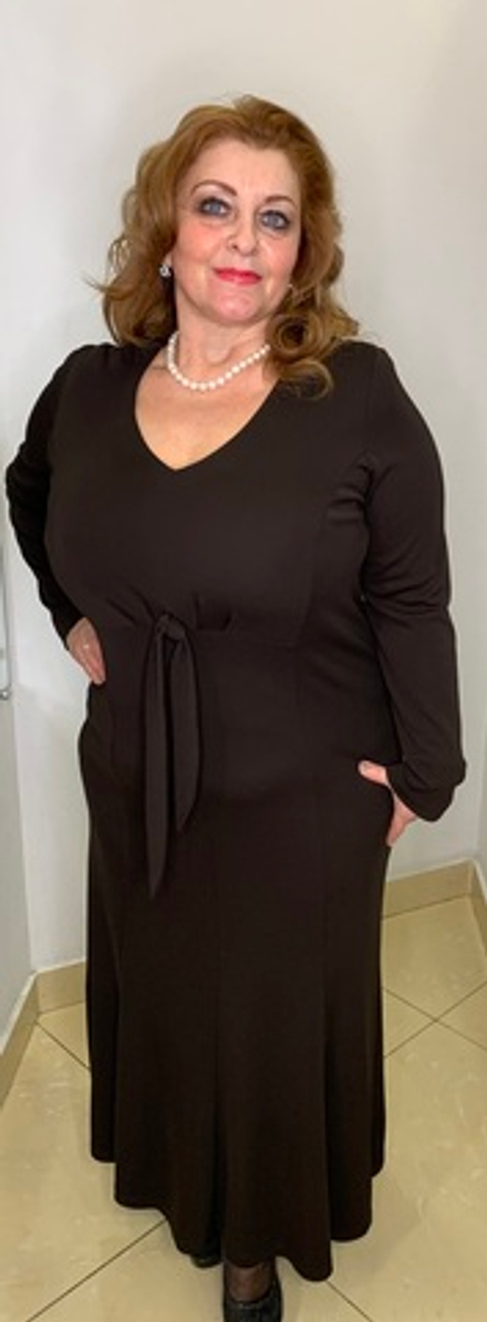 Длинное немецкое платье в цвете-шоколад