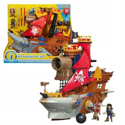 Игровой набор Fisher-Price Imaginext - Пиратский корабль Shark с фигурками пиратов и аксессуарами DHH61