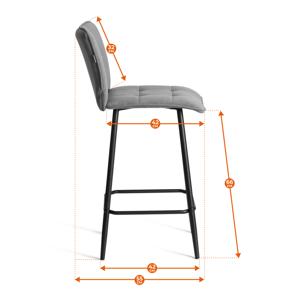 Полубарный стул  Bari/Бари экокожа , бежевый, 42х55х99 см