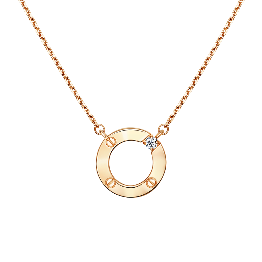 Колье из красного золота с фианитом