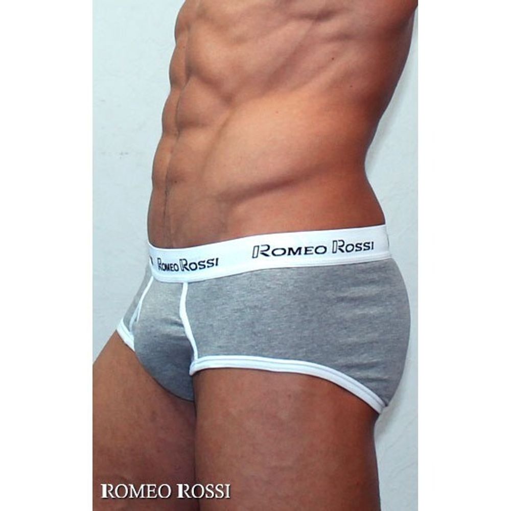 Мужские трусы брифы серые Romeo Rossi RR366-03 Набор из 5 штук +ПОДАРОК