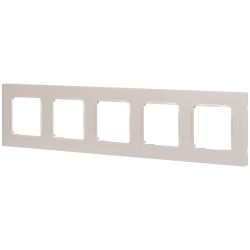 Рамка для розеток и выключателей ЭРА Серия 12 12-5205-15 на 5 постов, Классик, перламутр