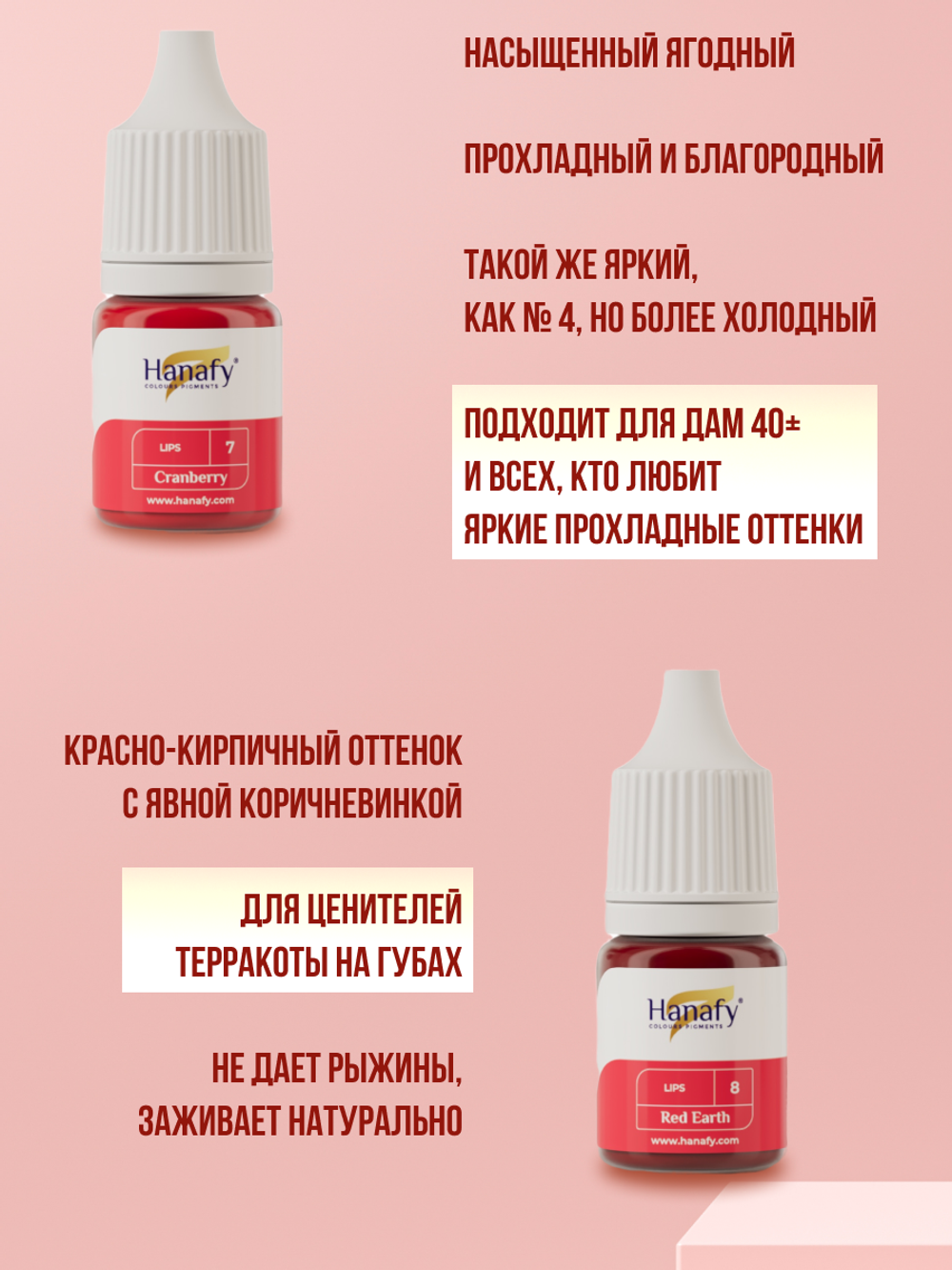 Сет пигментов для губ Hanafy 10 шт по 5 мл.