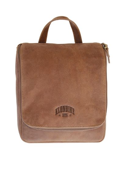 Несессер KLONDIKE «Blake», винтажная кожа в коричневом цвете, 22 х 28 х 7,5 см