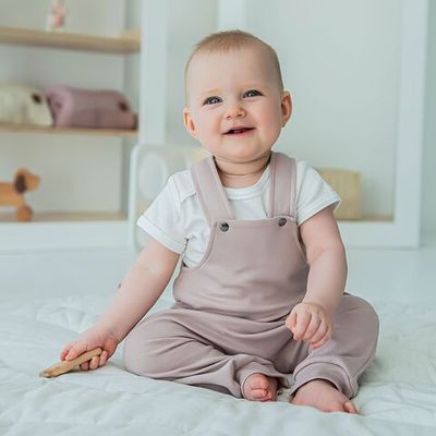 Jumpsuit with straps 3-18 months - Powder Pink