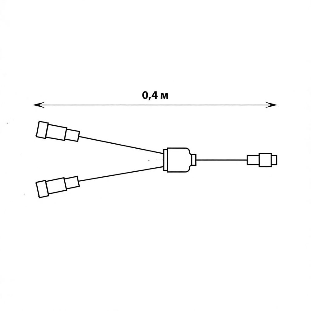 UCX-F90 S2-0.4M-BK Провод-разветвитель для гирлянд серии F90PRO. 0.4м. 2 выхода. Статика-мерцание. IP67. Черный. ТМ Uniel