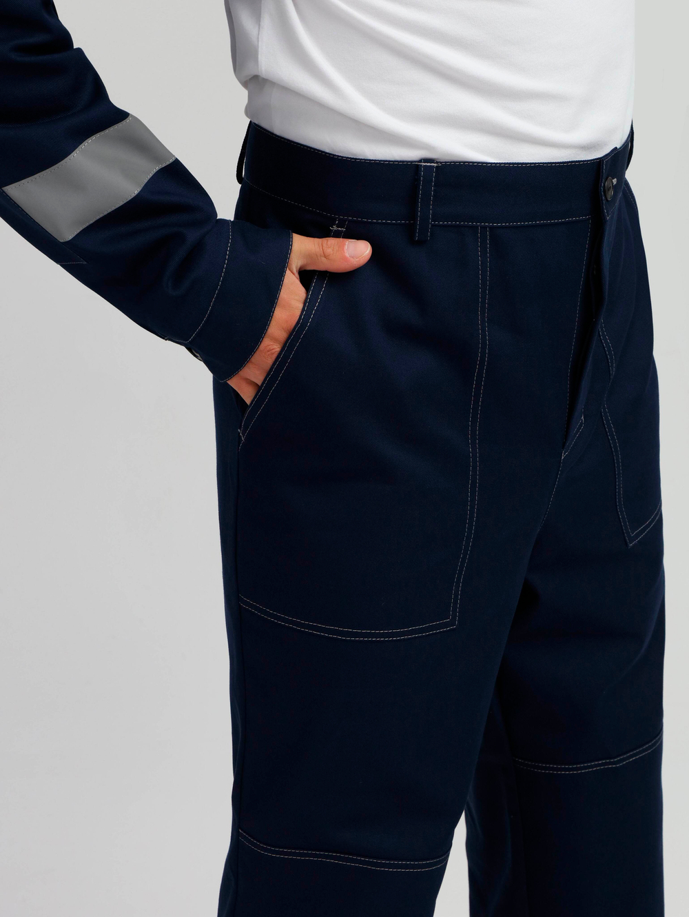 Костюм Лигор-1 СОП (тк.Саржа,250) брюки, т.синий/васильковый