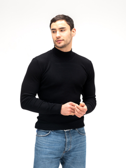 Водолазка мужская хлопковая. Черная