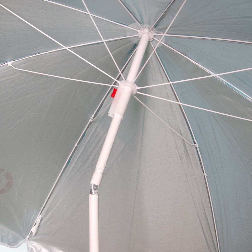 Зонт пляжный СЛЕДОПЫТ с наклоном, d - 180см, h - 183см, d штока 19/22мм, Polyester 190T, цв. голубой