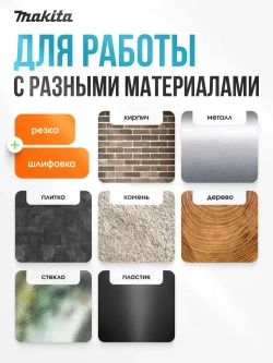 Makita Болгарка УШМ 125 с регулировкой оборотов электрическая/ Шлифмашина сетевая 1600W щеточная