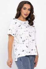 Футболка Мэнси (белая/цветы) Б14127-4М LT Collection